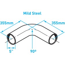 Exhaust Elbow 90º Bend, Mild Steel - 5"